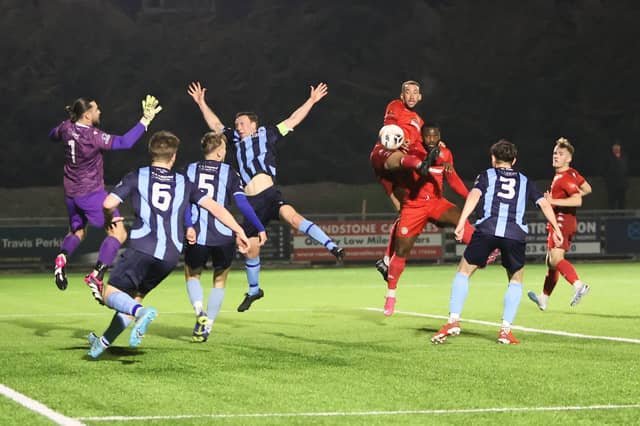 Action from Worthing FC's 6-2 Sussex Senior Cup win over Crowborough Athletic at Woodside Road