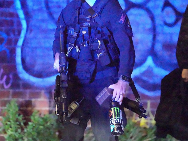 Armed police respond to Brighton incident; road cordoned off. Photo: Eddie Mitchell