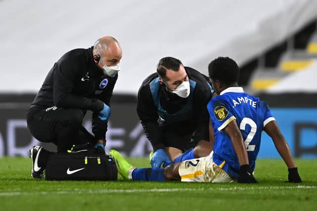 Brighton & Hove Albion star set to miss the rest of the season following hamstring surgery. (Photo by Mike Hewitt/Getty Images)