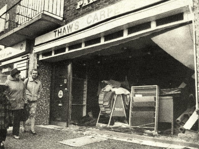 Damage at Thaws Carpets in Haywards Heath