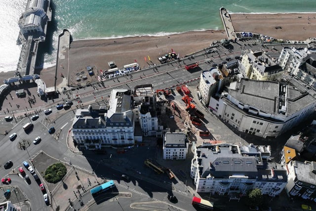 The Royal Albion in Brighton on Sunday, October 15, following a devastating fire in July
