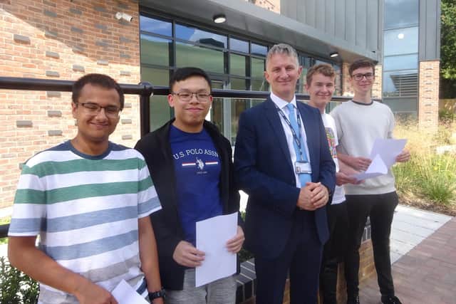 Happy students with their results (Credit: Collyer's)