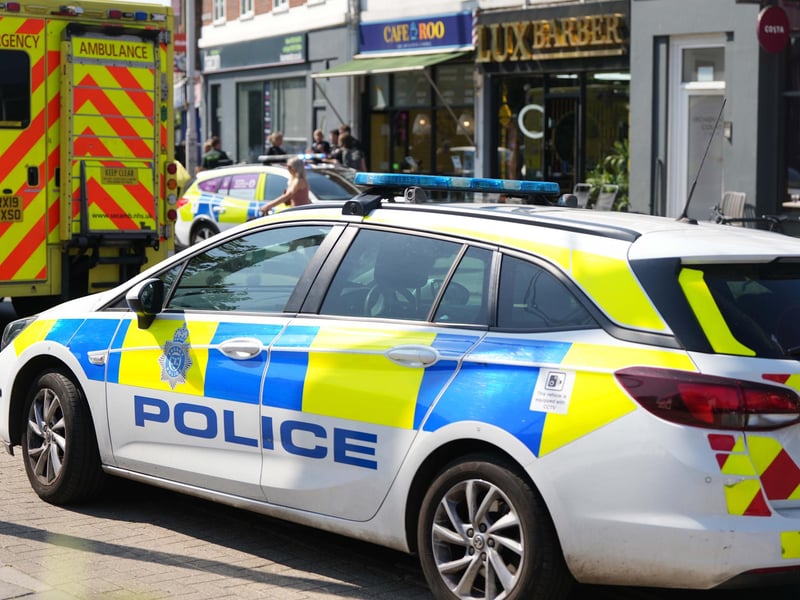 Photos taken in Broadwater Street West show multiple police vehicles and ambulances have responded to the incident