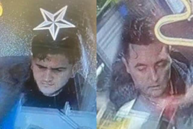 Police want to identify these two men following a 'racially aggravated' assault at a Horsham restaurant