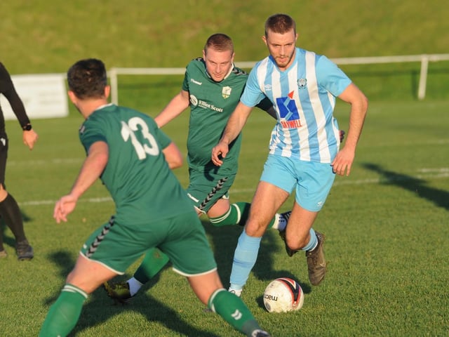 Action from Worthing United's 2-1 home loss to Forest Row in the SCFL division one