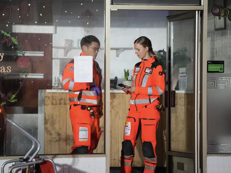 A person was taken to hospital after a Chinese takeaway restaurant caught fire in West Sussex.