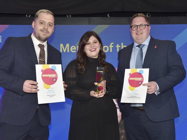 Pictured is: Molly Newman of Silver Lining Convergence, winner of the Mentor of the Year award, with highly commended nominees in this category.