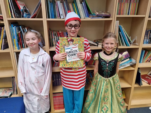 Pupils proudly show off their costumes.