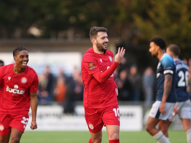 Action from Worthing's 6-4 win at home to Dover in National League South