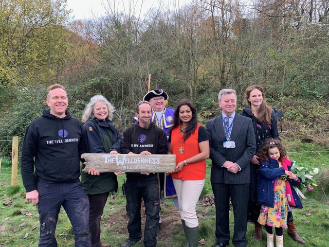She is with the team from Wellderness project at the planting of one of four saplings from the Platinum Jubilee Tree of Trees gifted to West Sussex