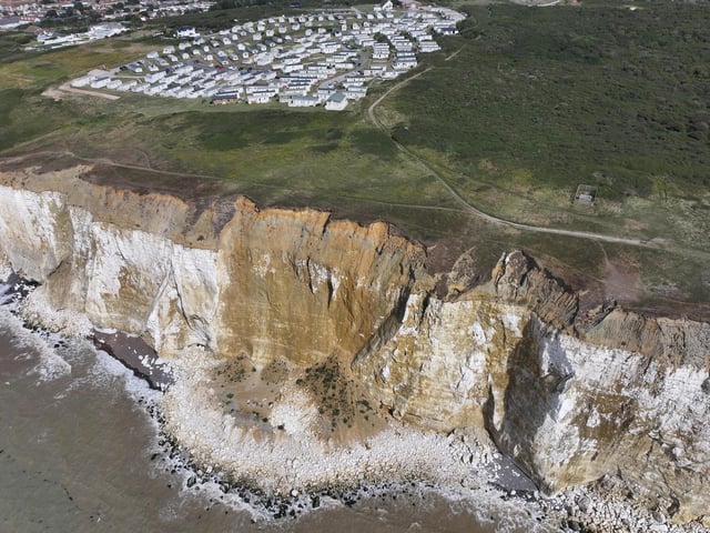 In pictures: Large section of cliffs fall away on East Sussex coast