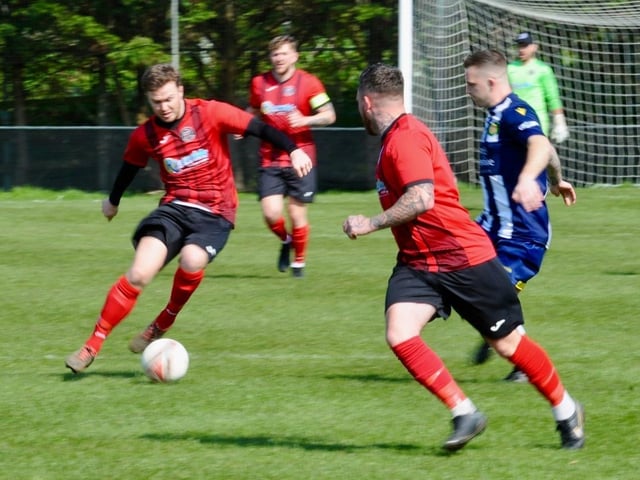Action from Wick's home defeat to Godalming in the SCFL Division 1 at Crabtree Park
