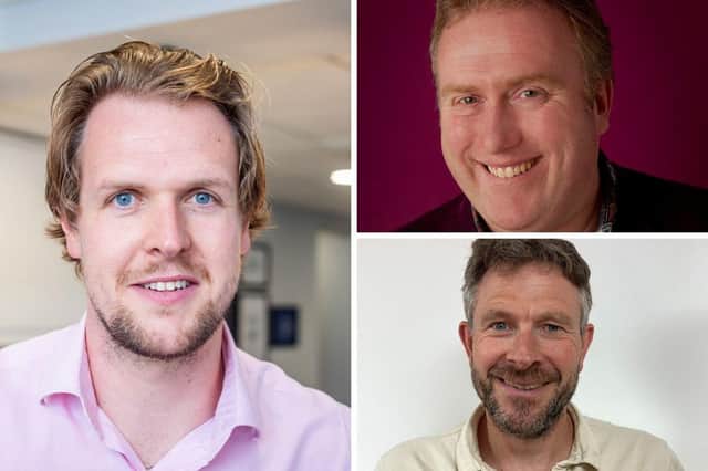 Digital Futures West Sussex ambassadors (clockwise from left): Luke Mead, Barney Durrant and Mark Bullen.