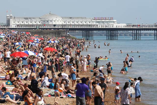 Thousands enjoy the sun at Brighton beach. Picture from Eddie Mitchell