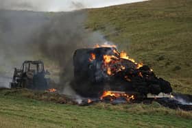 Emergency services called to tractor destroyed by blaze on East Sussex road