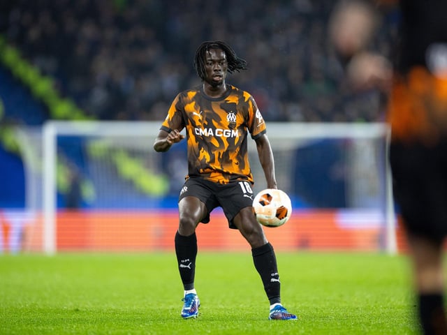 Action and crowd shots from Brighton and Hove Albion's Europa League clash with Marseille at the American Express Stadium.