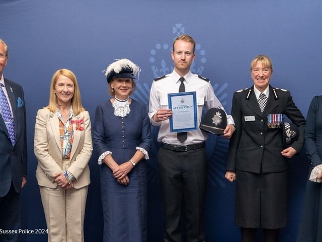 Neil Maguinness (centre right) has previously worked in a supermarket, in the fibre optic industry and in the motor trade, but always held an ambition to have a career in public service.