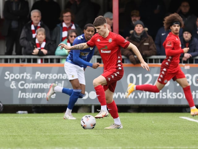 Action from Worthing and St Albans' nine-goal thriller in the National League South at Woodside Road