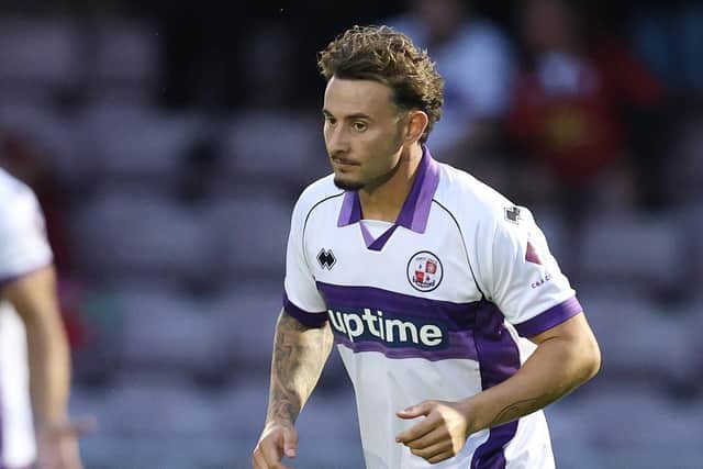Dylan Morgan on his first start for Crawley Town at Northampton Town. (Photo by Pete Norton/Getty Images)