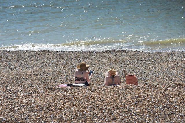 People enjoying the sun in Hastings on September 4 2023.