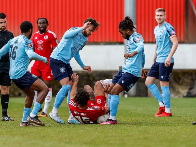 Action from Eastbourne Borough's defeat at Welling in National League South