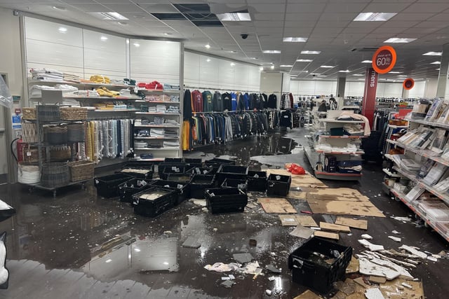 Worthing's TK Maxx store has been flooded after stormy weather hit the south coast today