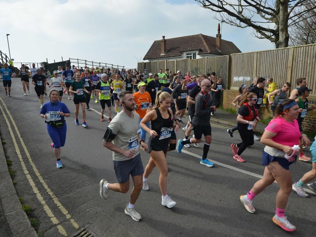Action in the 2026 Hastings Half Marathon