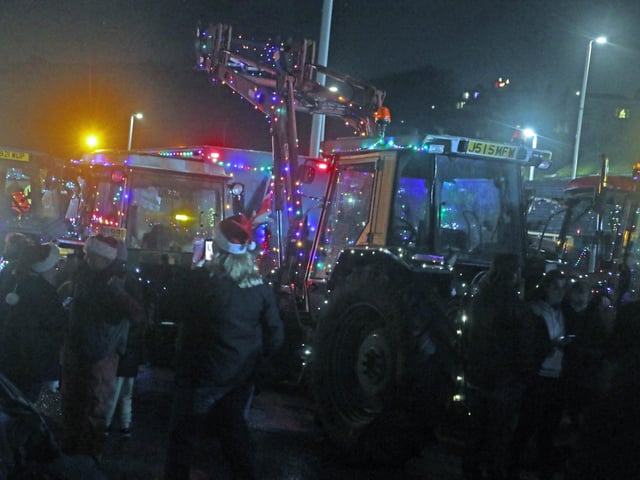 The Christmas Tractor Run 2024 leaving Hastings Old Town on December 21. Photo by Roberts Photographic.