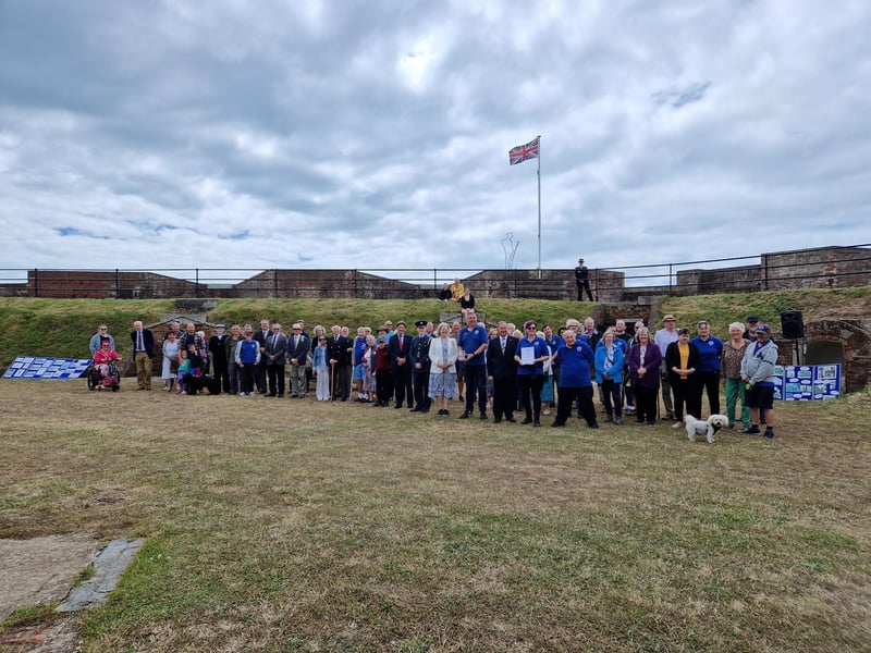 The Lord-Lieutenant of West Sussex, Lady Emma Barnard, has been given a tour of Shoreham Fort and shown the vision for the future before presenting the King's Award for Voluntary Service to the Friends of Shoreham Fort.