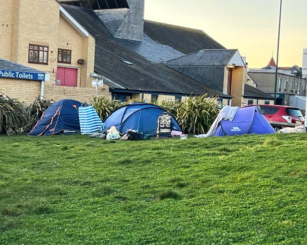 Tents on Bognor Regis seafront