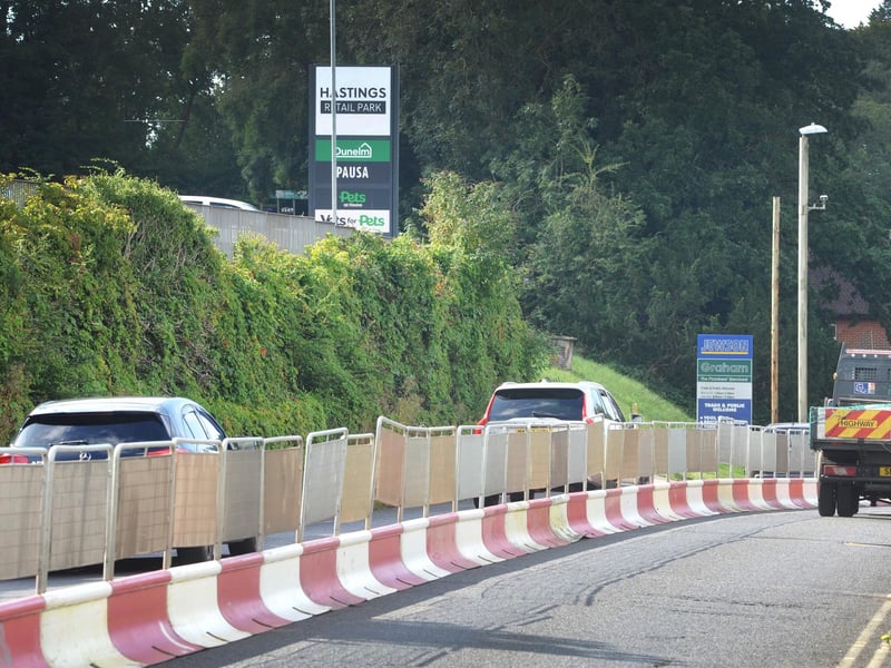 Work began on the long-delayed Queensway Gateway building project in St Leonards last September. Photo taken on September 3, 2024. A21 Sedlescombe Road North.