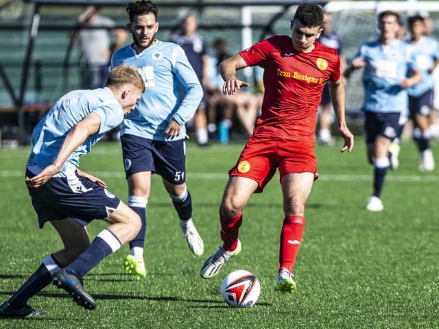 Newhaven FC take on Spelthorne Sports in the FA Cup