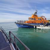 Eastbourne RNLI joined Newhaven Lifeboat and Coastguard Helicopter in response to a mayday call near Beachy Head Lighthouse. Picture: Eastbourne RNLI