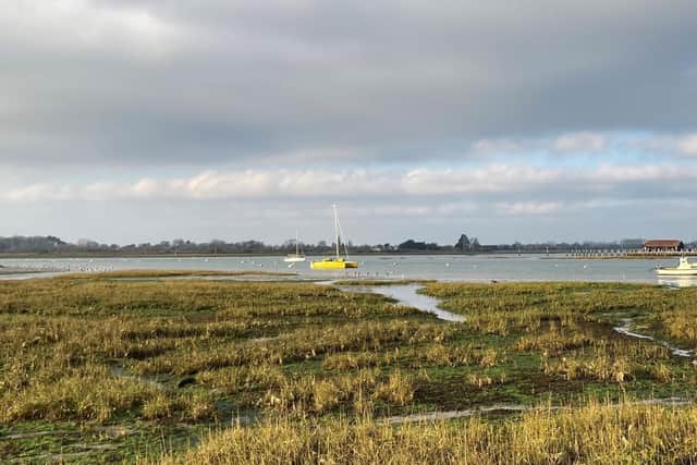 Chichester Harbour at Bosham by Nicky Horter. This photo does not seek to show the land acquired. See the attached video for images of that.