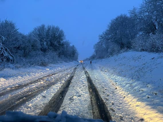 Heavy snow was seen in Cocking Hill this morning (March 8)
