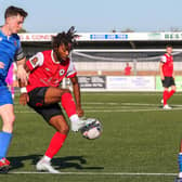 Action from Eastbourne Borough's FA Cup second qualifying round win over Uxbridge on Saturday. Picture by Lydia Redman