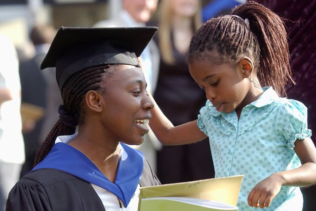 Vivian Mpofu-Chiwuta, who gained a degree in social work, with her daughter Chanyile