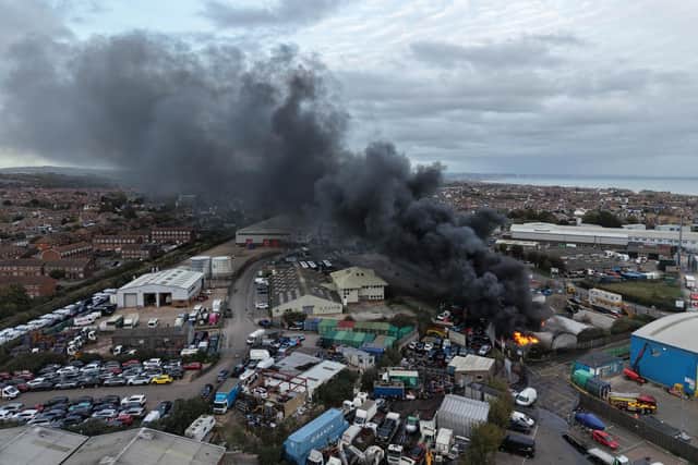 Plumes of black smoke could be seen for miles, at the height of the incident. Photo: Eddie Mitchell