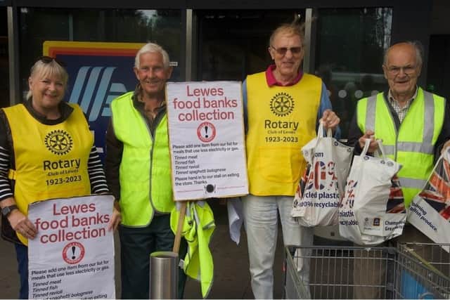 Volunteers held all-day food collections outside the town’s Aldi, Tesco and Waitrose on Saturday (October 1)