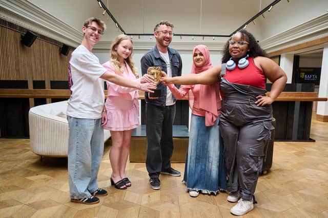Noah, Michalina, Ali Plumb, Hana and Caitlyn attend the Young Presenter Audition Day, on Saturday, July 18, 2026 at BAFTA, 195 Piccadilly, London, U.K. (Image ©BAFTA/Jordan Peck, 2026).