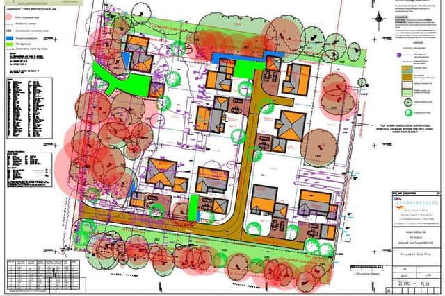 A site plan of the nine new homes proposed for Littleheath Road, Aldingbourne