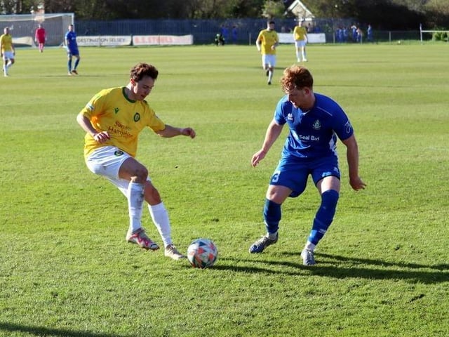 Action from Selsey's 4-3 win over Godalming in the SCFL Division 1