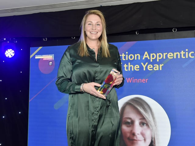 Pictured is: Sophy Roseaman of Portsmouth City Council, winner of the Construction Apprentice of the Year award.