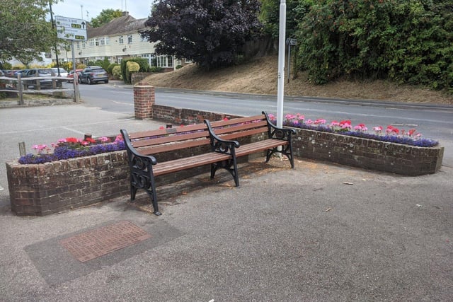 Benches outside Angmering Village Hall