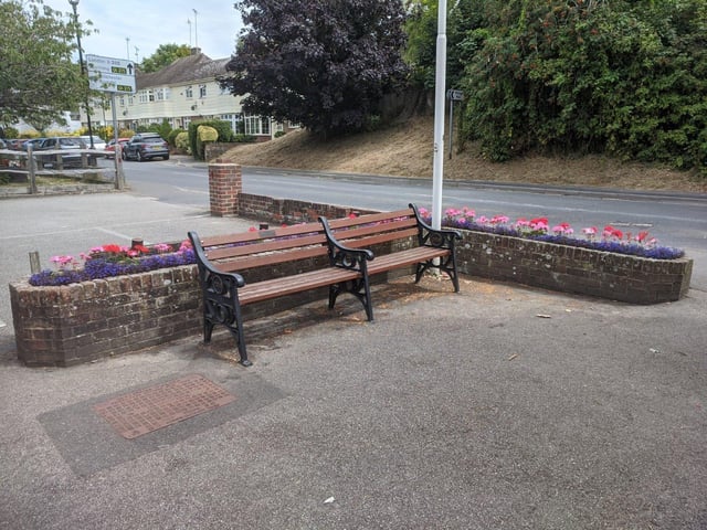 Benches outside Angmering Village Hall