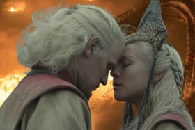 Daemon Targaryen (Matt Smith) and Rhaenyra Targaryen (Emma D'Arcy) in House of the Dragon, HBO
