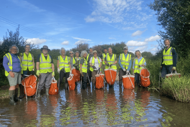 The volunteers, overseen by Final Straw Foundation and Western Sussex Rivers Trust, focused on where the river runs near Apuldrum, Barnfield Drive, and Westhampnett Road. Photo: Final Straw Foundation.