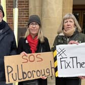 Pulborough residents Len Ellis-Brown, Jane Mote and Karen Bicknell  handed out leaflets to councillors concerned about the 'devastation' caused to the village following the 10-week closure of the A29