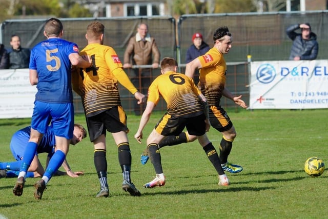 Action from Littlehampton Town's 1-1 draw with Lancing in theIsthmian south east division at The Sportsfield