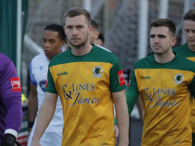 FA Trophy action between Horsham and AFC Totton